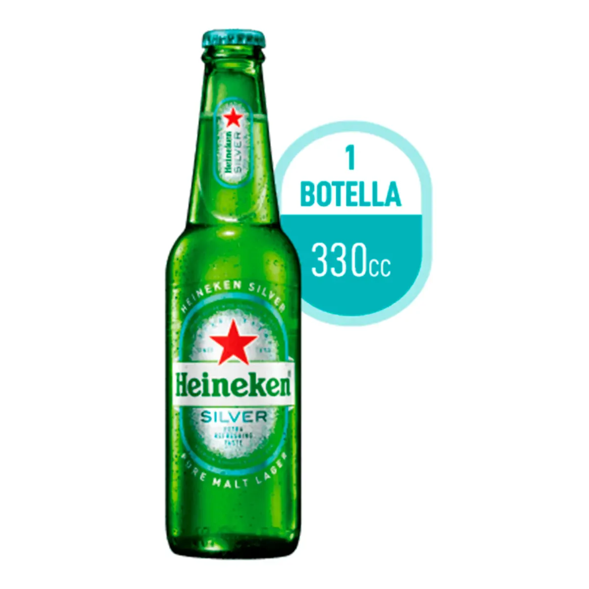 Cerveza Botellin Heineken Silver 330cc