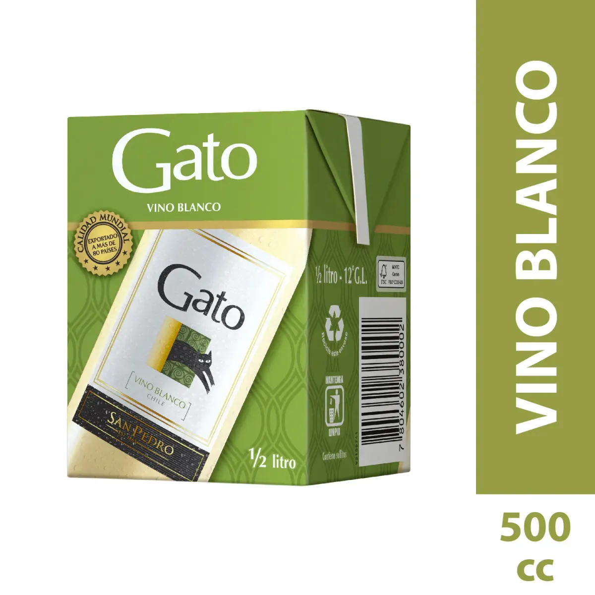 Vino Gato Blanco Caja 500cc