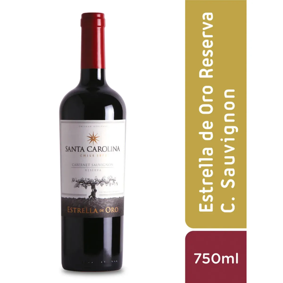 3 Estrellas Santa Carolina Cabernet 750